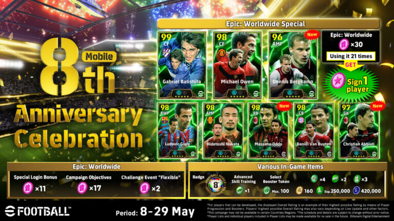 KONAMI zelebriert 8 Jahre eFootball Mobile: Exklusive Kampagne