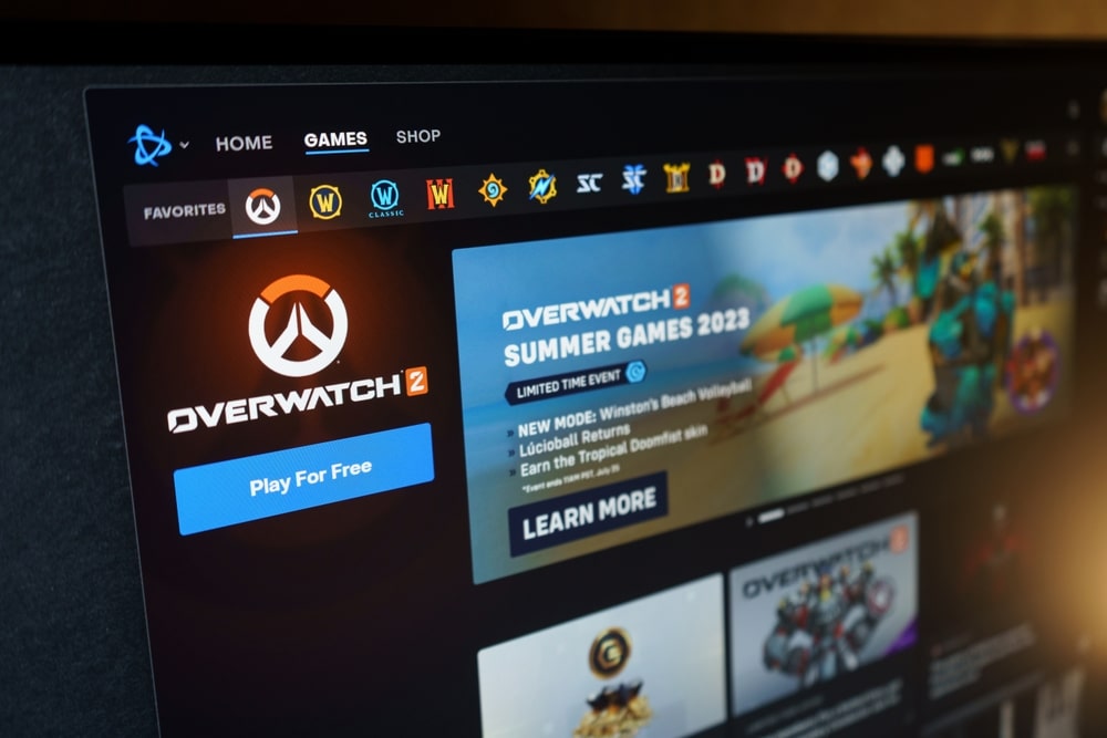 Ein Bild vom Blizzard-Client auf der Overwatch 2 Seite