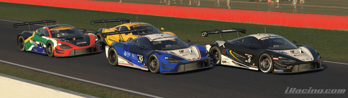 Ein offizielles Bild von Motorsport UK und iRacing für den Four Nations Esports Cup