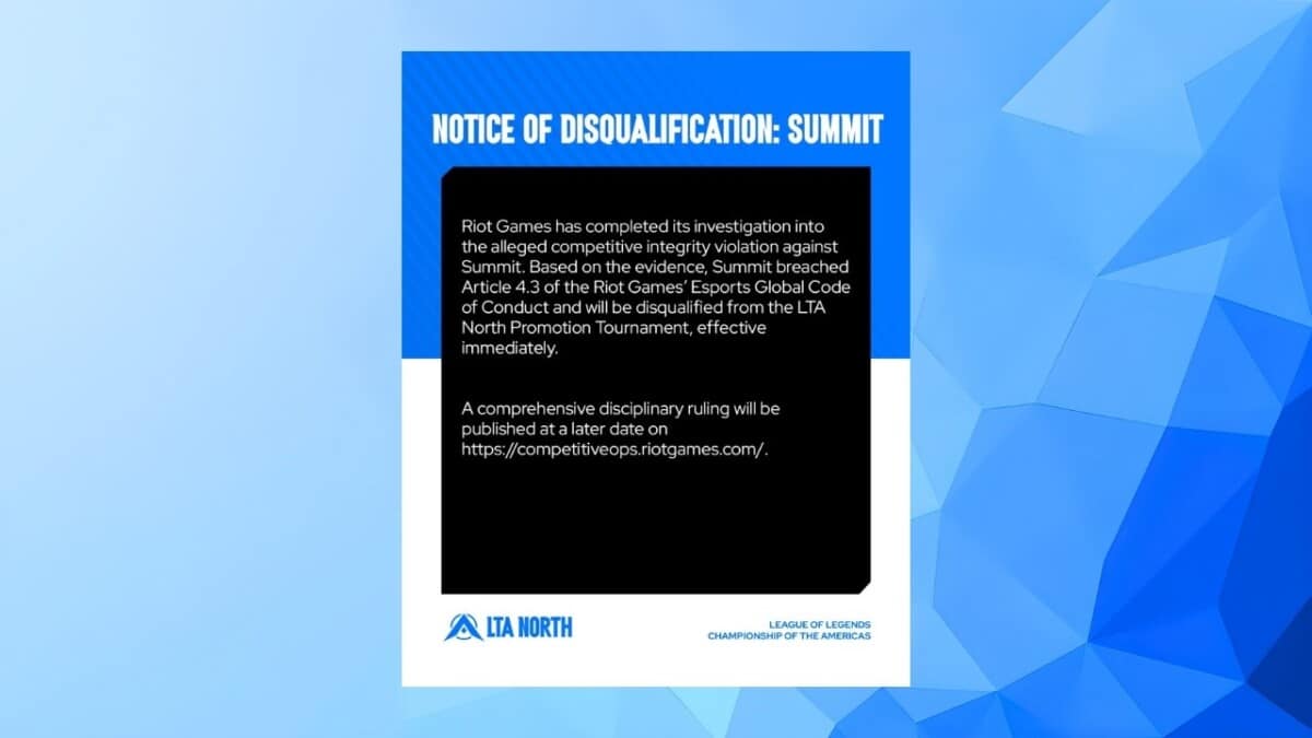 Summit ist disuqalifiziert