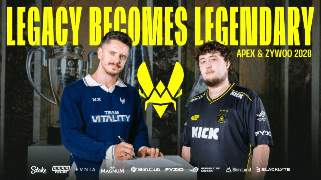 Team Vitality behält ZywOo und apEX bis 2028