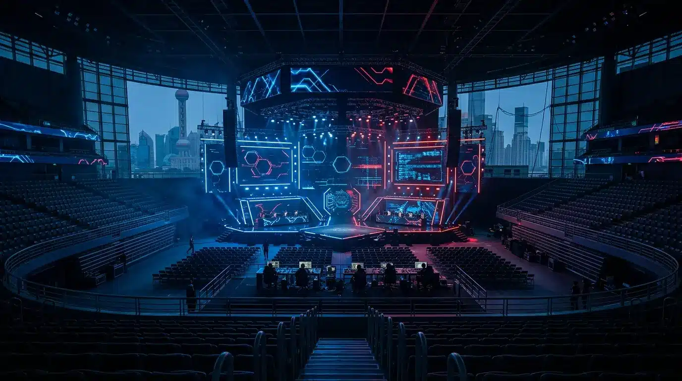 Futuristische Esports-Arena in Shanghai für ein großes Counter-Strike-Turnier