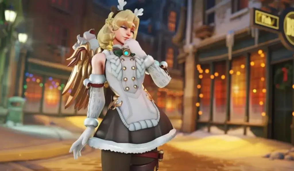 Jingle Belle Mercy Skin navideño
