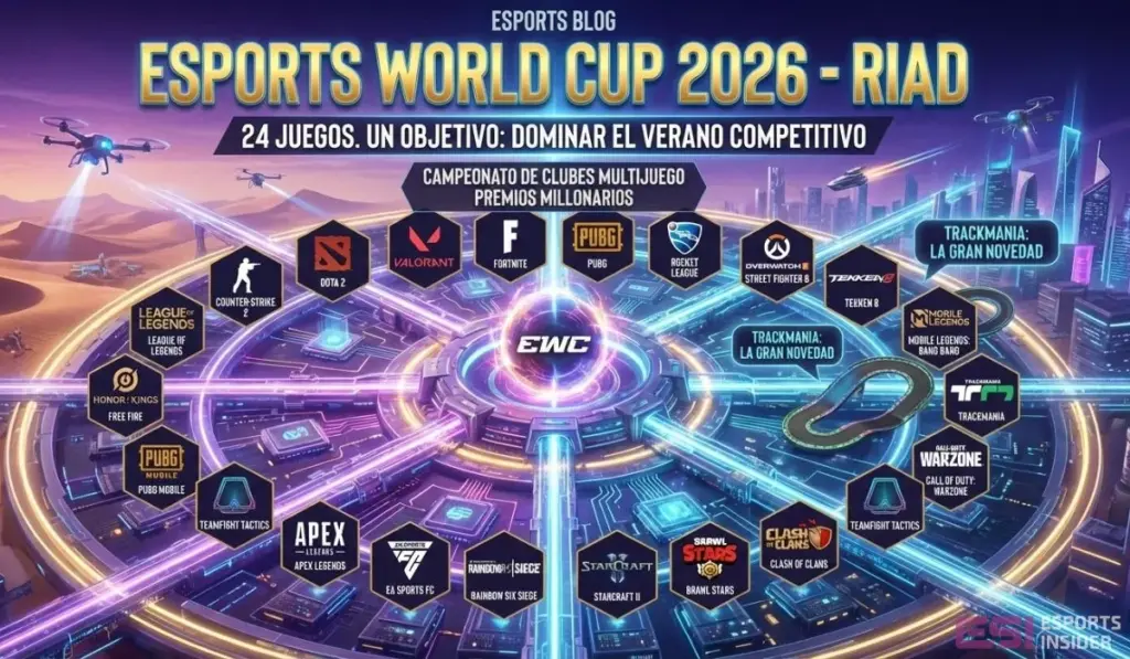 La Esports World Cup 2026 confirma su cartel: 24 juegos para dominar el verano competitivo