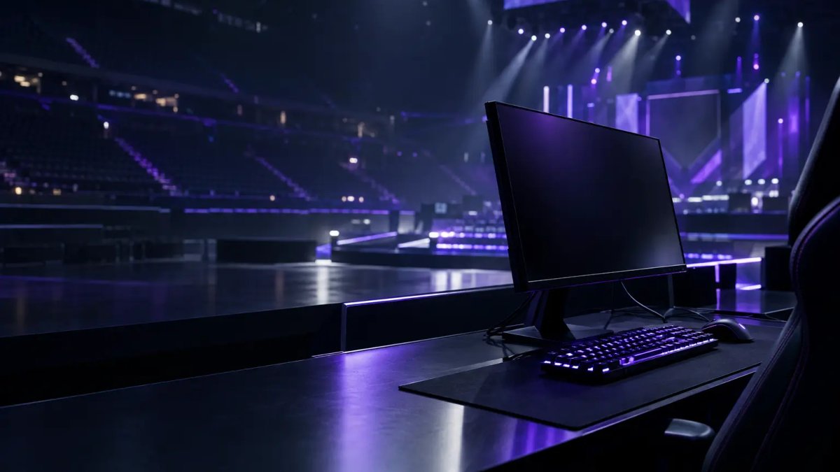 Un escenario de LAN de Counter-Strike vacío que simboliza la carrera de clasificación para el Major de Wildcard