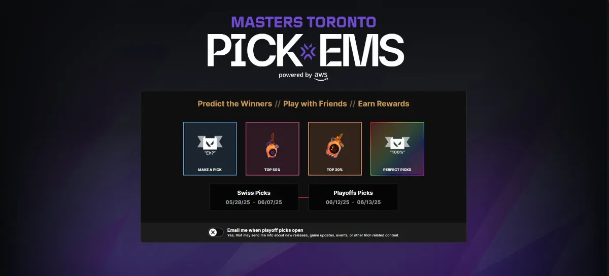 Guide pour utiliser les pick'ems valorant masters toronto 2025