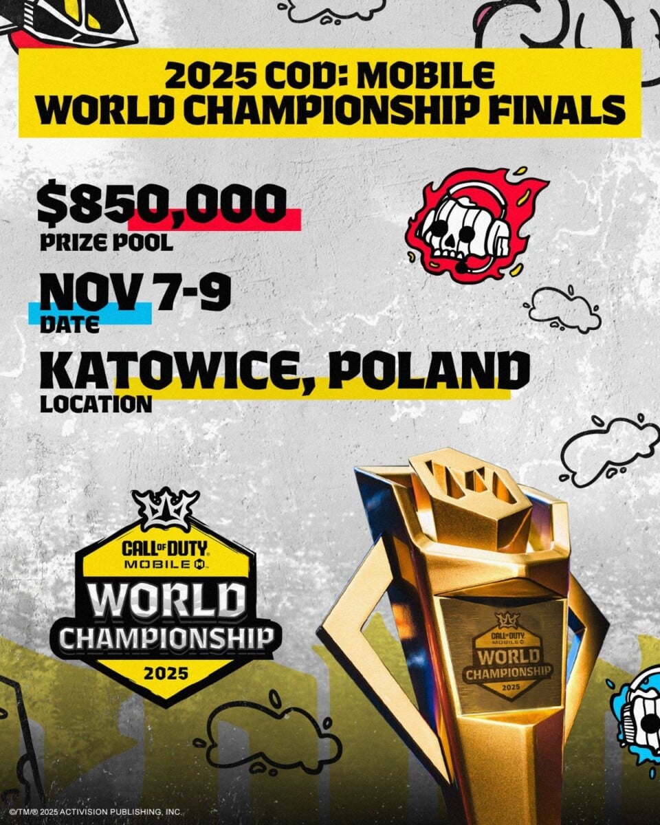 Affiche annonçant le world championship finals Call of Duty mobile 2025 à Katowice