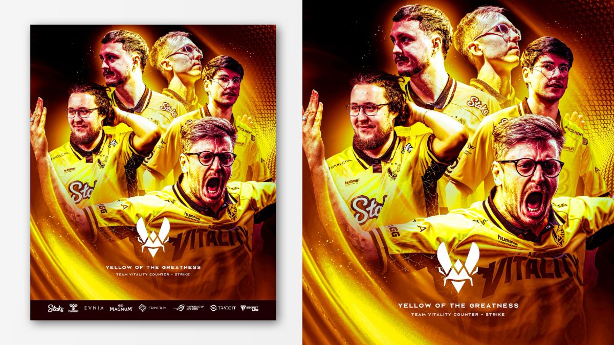 Toute l'équipe Vitality roster Counter strike au complet sur ce poster