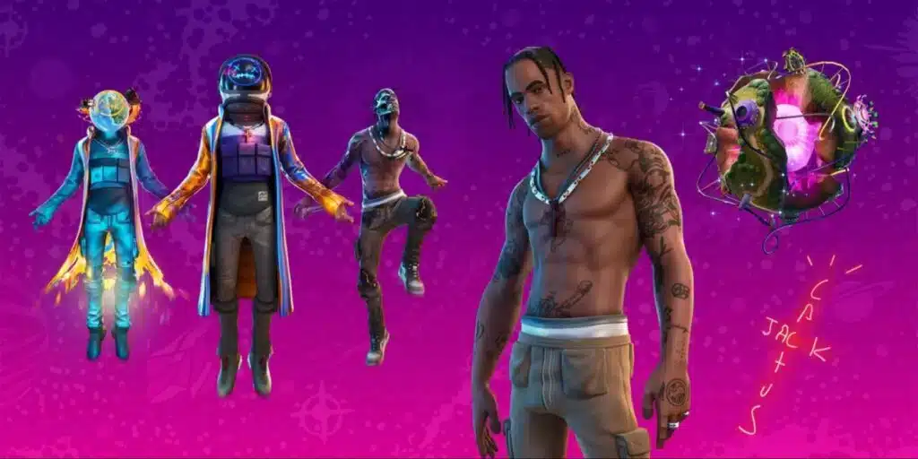 Travis Scott et Astro Jack skins fortnite