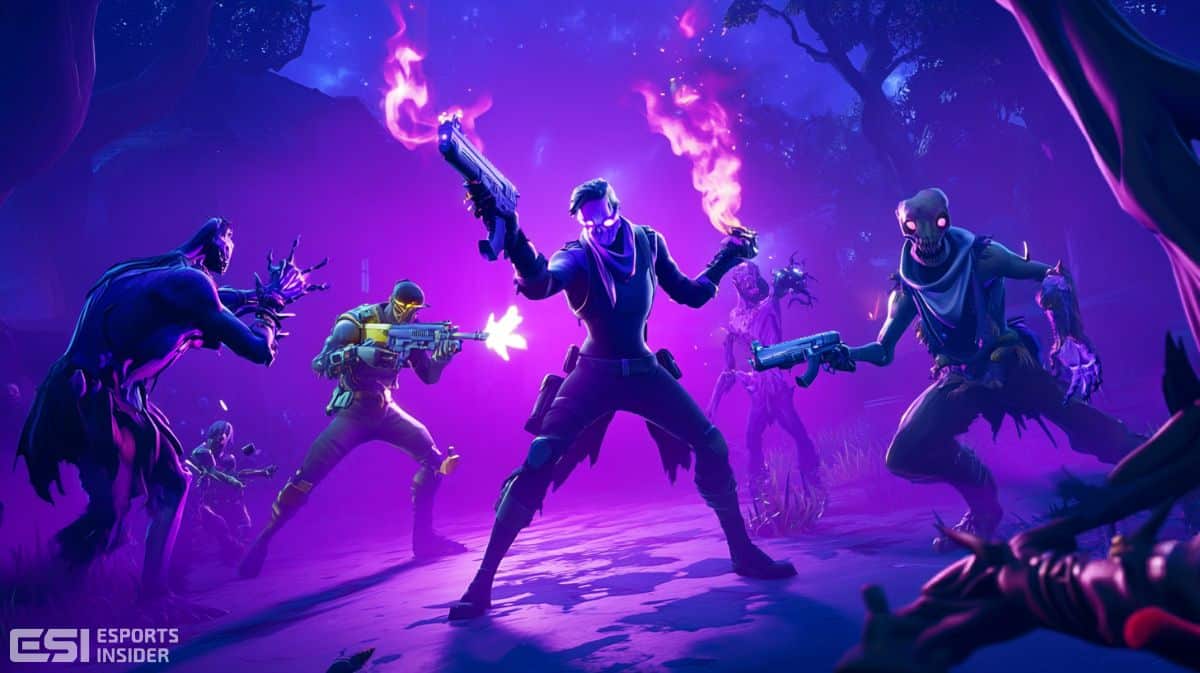 Personnages de fortnite en action