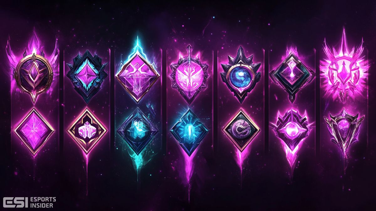 Médaillons pour symboliser les différents rangs dans mobile legends