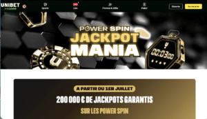 Power Spin Jackpot Mania sur Unibet : 200 000 € de jackpots garantis cet été
