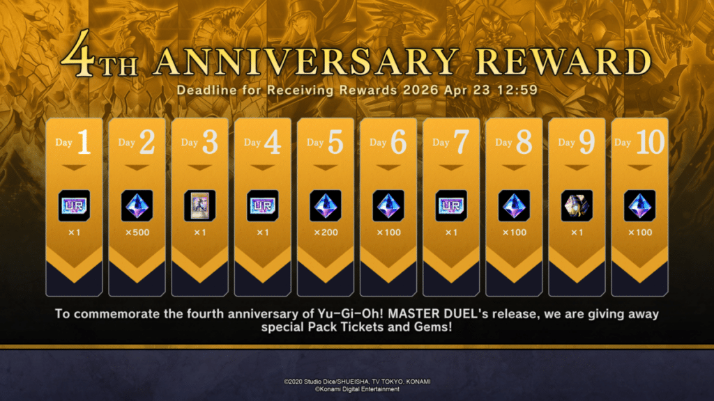 Yu-Gi-Oh Master Duel 4 anni