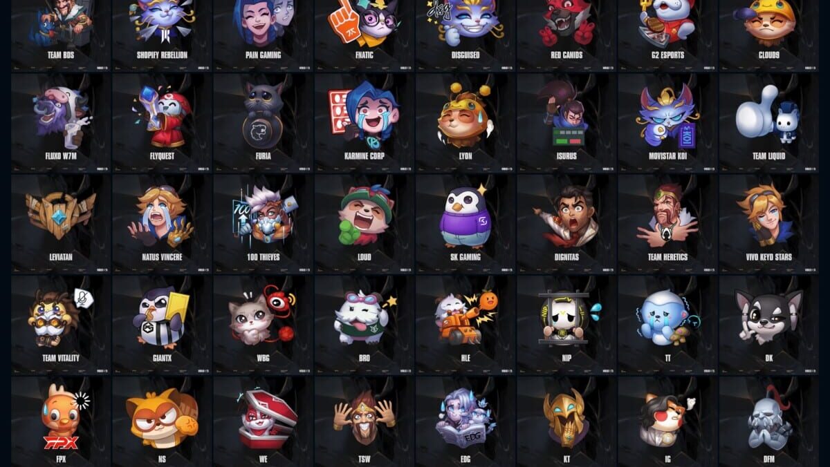 Alle emotes van de LoL esports teams tijdens LoL Worlds 2025