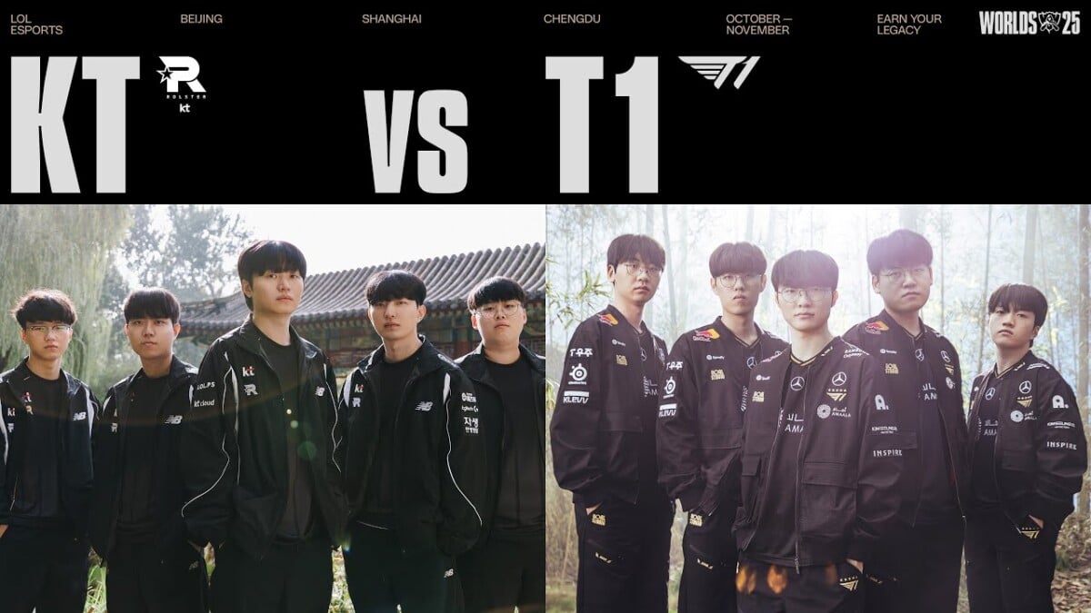 De LoL Worlds 2025 finalisten: KT Rolster en T1