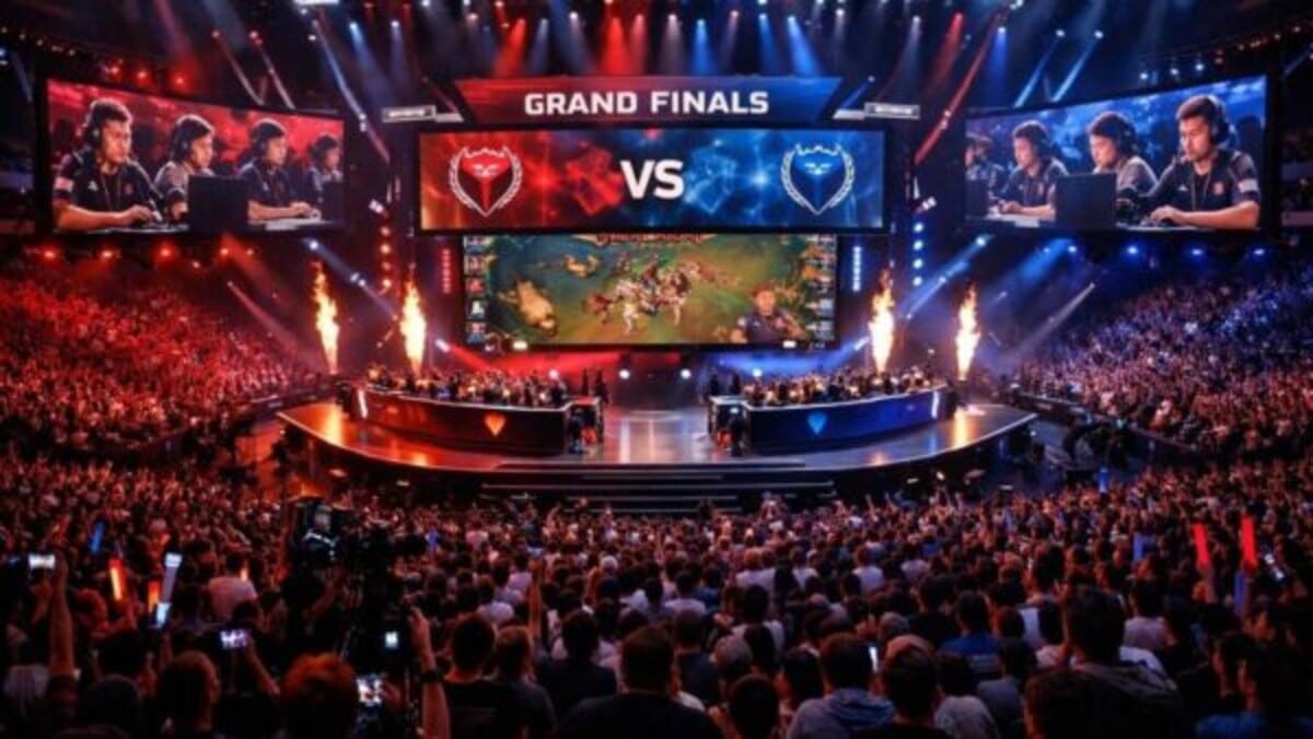 Grote esports arena met duizenden toeschouwers