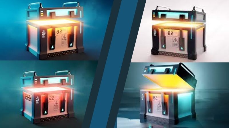 Fyra lootboxes med olika bonusar
