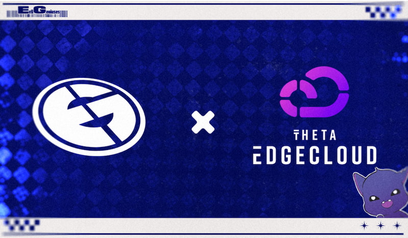 Evil Geniuses och Theta Labs logotyper sida vid sida, symboliserande deras nya AI-samarbete inom esport.