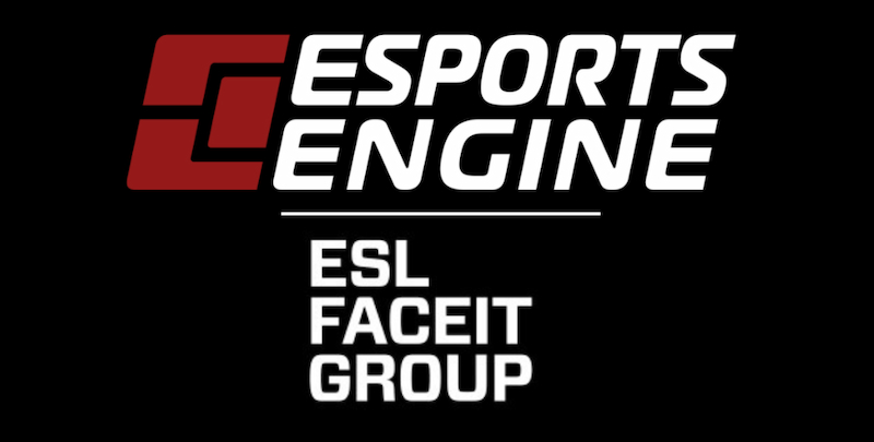 Logotyper för Engine Sports och ESL Faceit, ledande inom e-sport och online-tävlingar