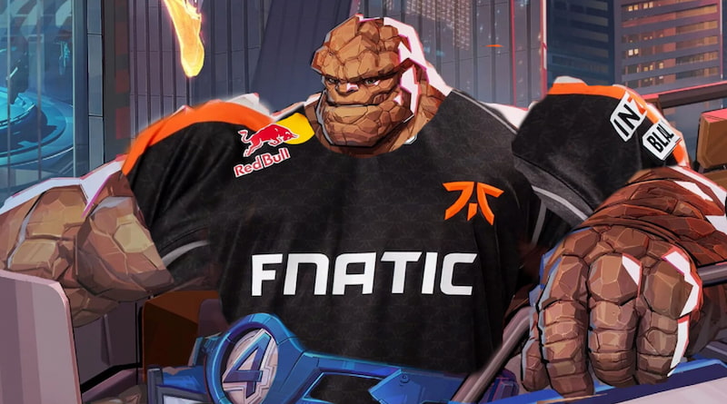 The Thing från Marvel bär en Fnatic-tröja, vilket antyder en möjlig koppling till Marvel Rivals Esports.
