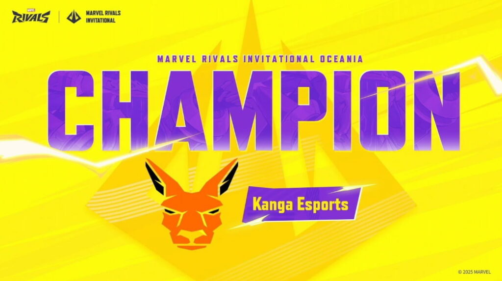 Promo för Marvel Rivals International Oceania med tävlingens namn.