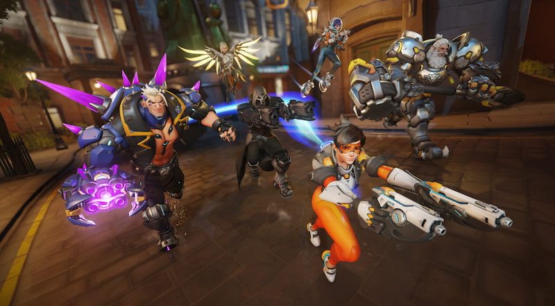 Flera Overwatch-karaktärer redo för strid.