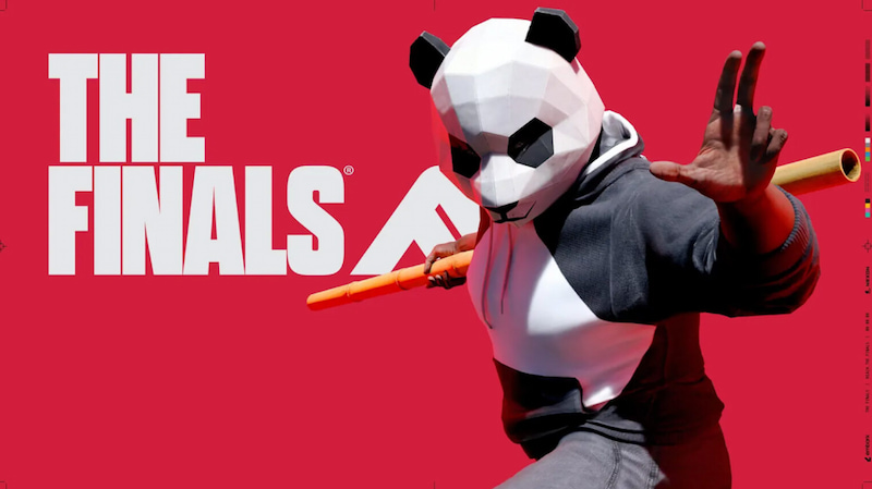 Panda-karaktär från The Finals, med detaljerad design och vapen.
