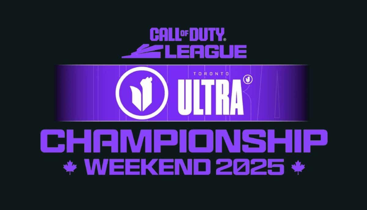 Call of Duty League Championship Weekend 2025 med Toronto Ultra-logotyp i lila färg.