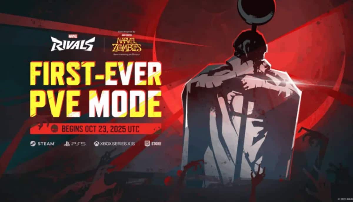 Affisch för Marvel Rivals första PvE-läge, inspirerat av Marvel Zombies, med start 23 oktober 2025.