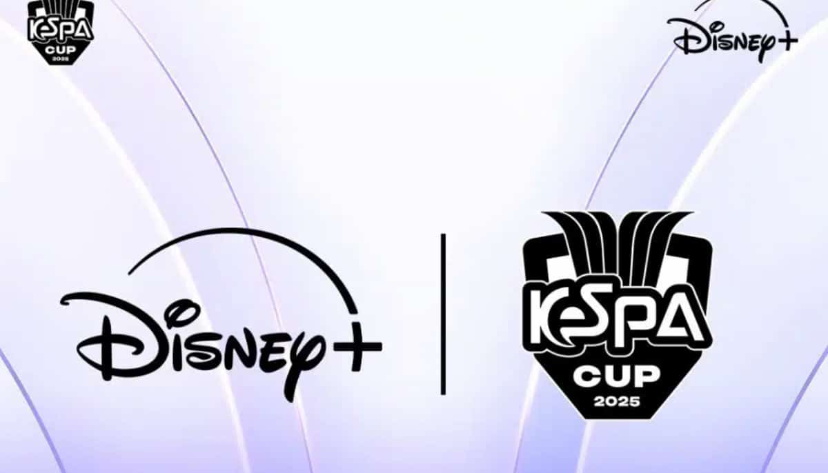 Disney+ och KeSPA Cup 2025 – officiella logotyper sida vid sida på ljus bakgrund.