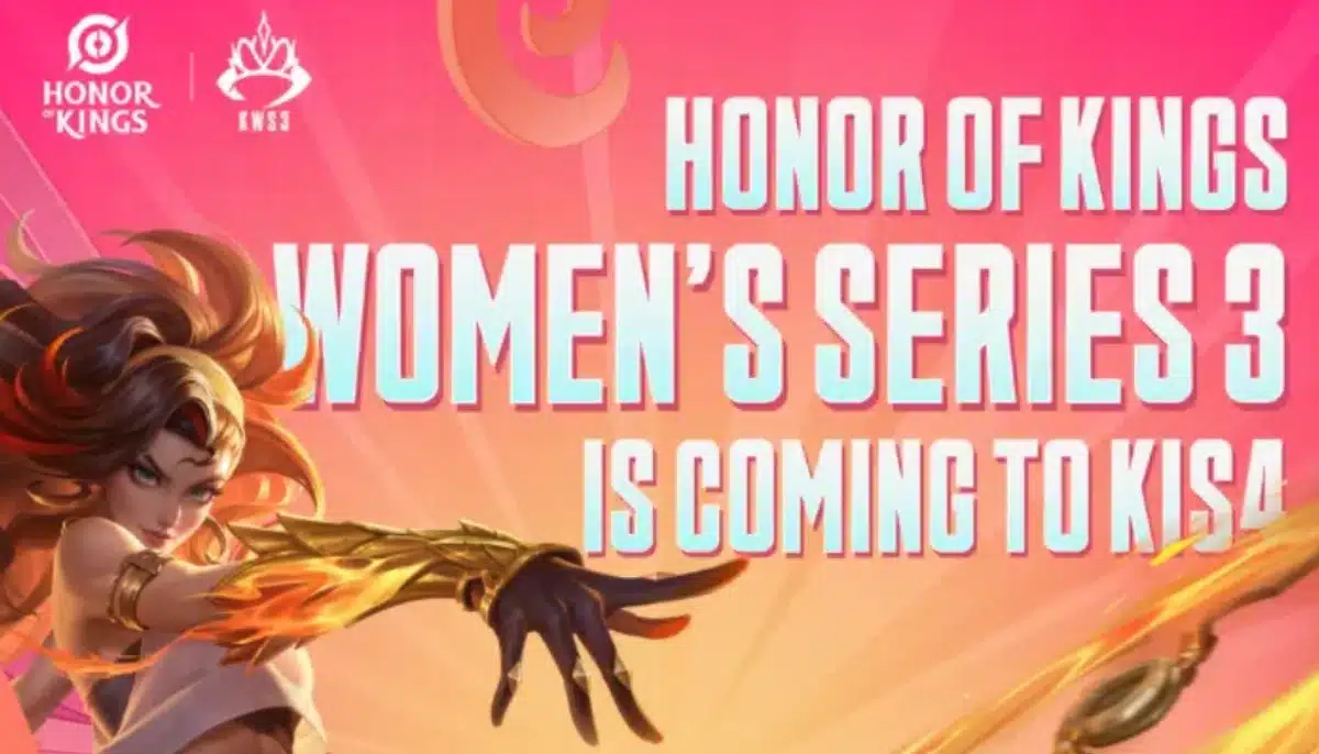 Promobild för Honor of Kings Women’s Series 3 med kvinnlig spelkaraktär och text om turneringen i Kairo.