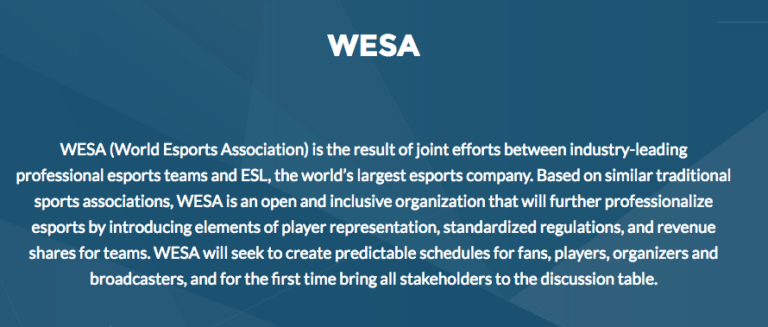 WESA adds Player Council with Jendeby as Chairman
