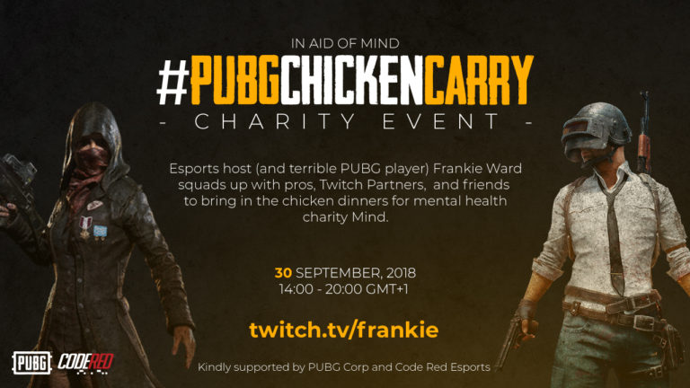Frankie Ward to host charity PUBG event on September 30th