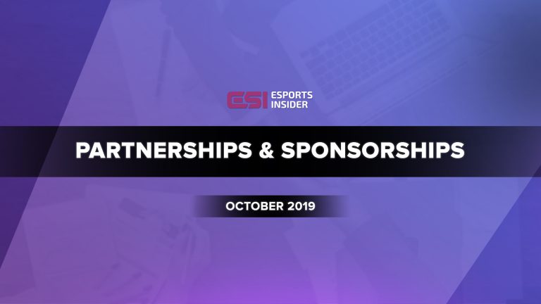 Esports partnerships and sponsorships highlights for October 2019