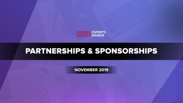Esports partnerships and sponsorships highlights for November 2019