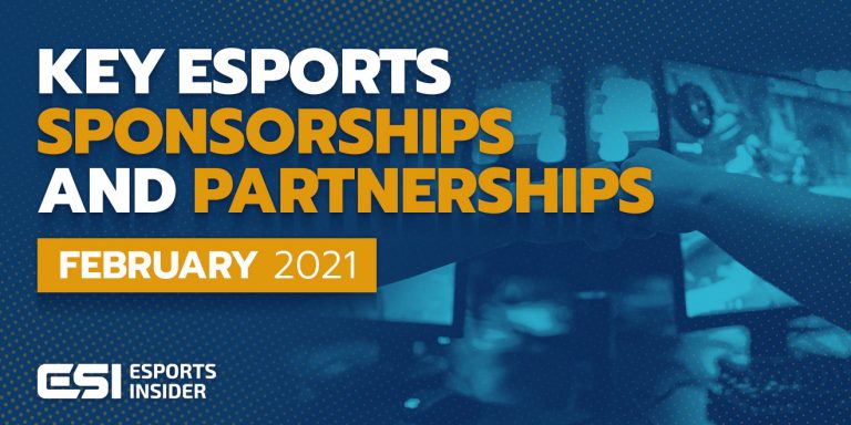 Key esports sponsorships and partnerships, February 2021