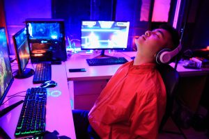 Gamer sleeping