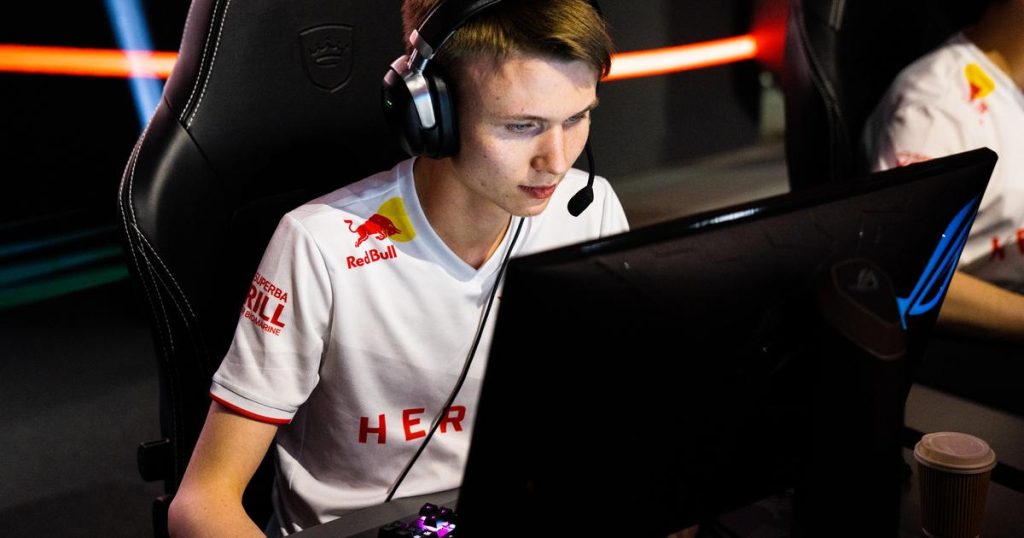 heroic player wearing jersey with red bull logo