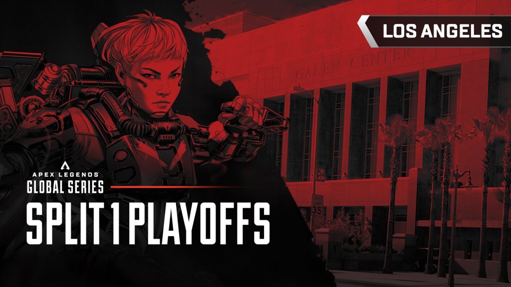 Image of Apex Legends character on red and black background