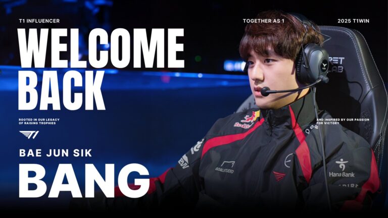 Former world champion Bang returns to T1 as a streamer
