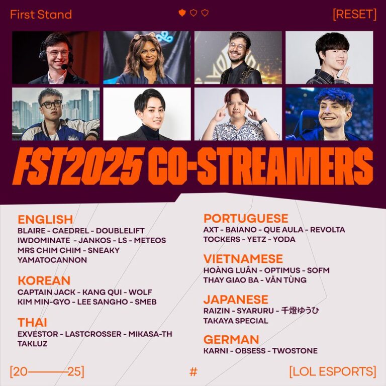 First Stand announces stacked LoL co-streamer list