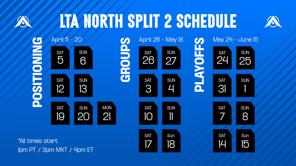 LTA North Split 2 Schedule