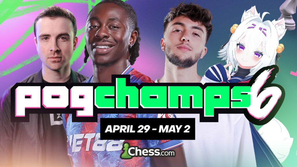 Image of competitors playing in PogChamps 6 chess tournament