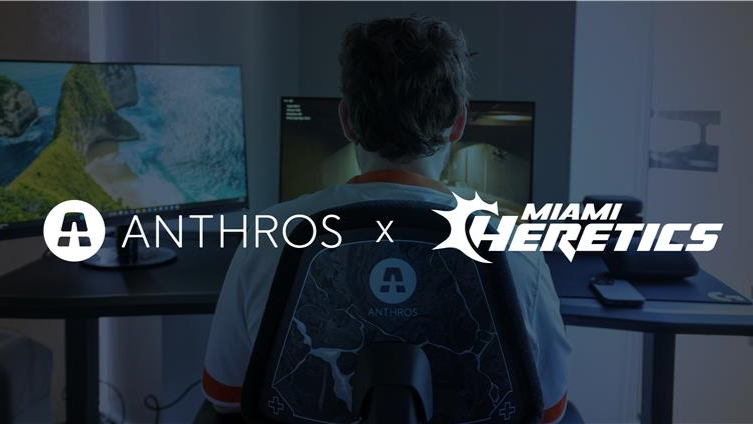 Anthros and Miami Heretics partnership graphic title card