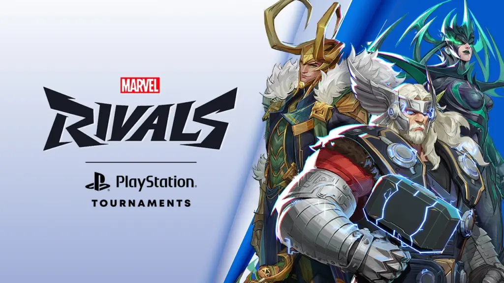 Marvel Rivals PlayStation Cup graphic featuring Loki, Thor and Hela