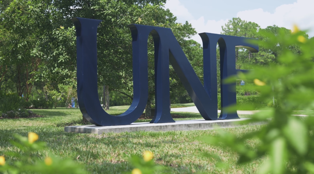 University of North Florida sign at campus