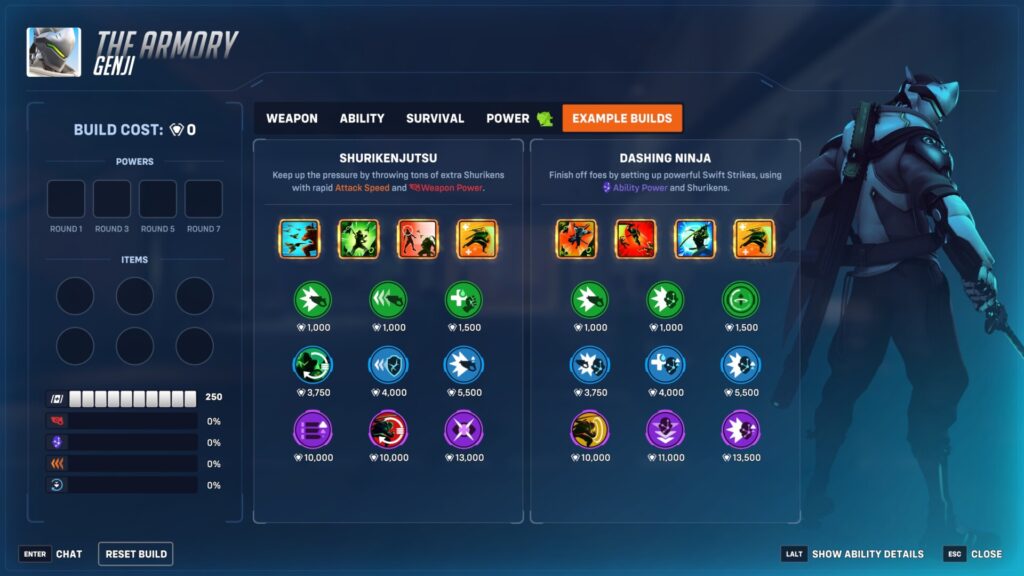 Overwatch 2 Stadium Genji Armory screen