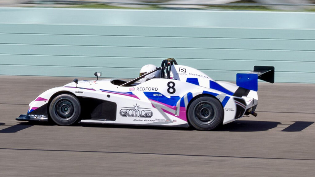 Image of Guild Esports Racing Prodigy League car driving at race track