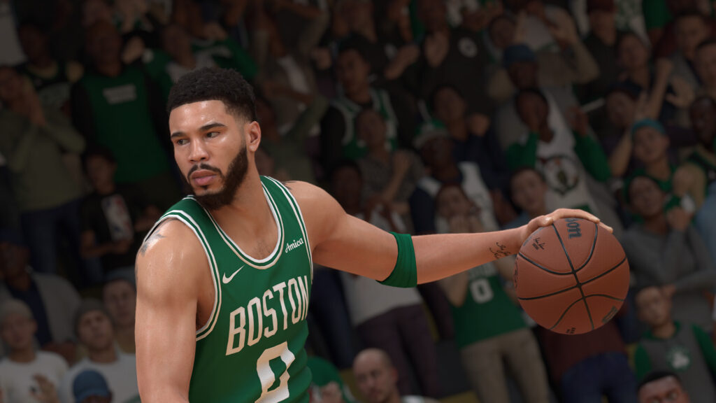 NBA 2K25 in game basketball player