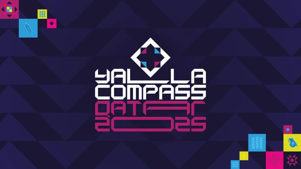 Image of YaLLa Compass logo on a dark blue background